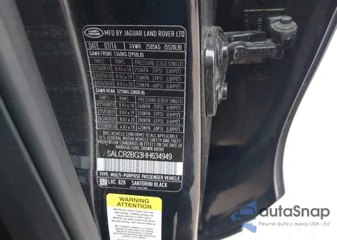 2017 Land Rover Discovery Sport Hse z USA, uszkodzony, nr VIN SALCR2BG3HH634949